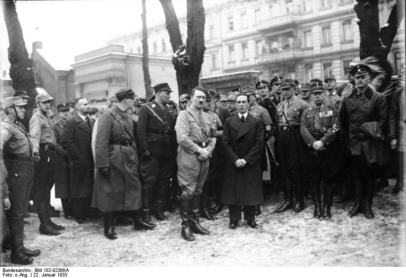 Adolf Hitler in Berlin at the grave of Horst Wessel in the Nikolaifriedhof
